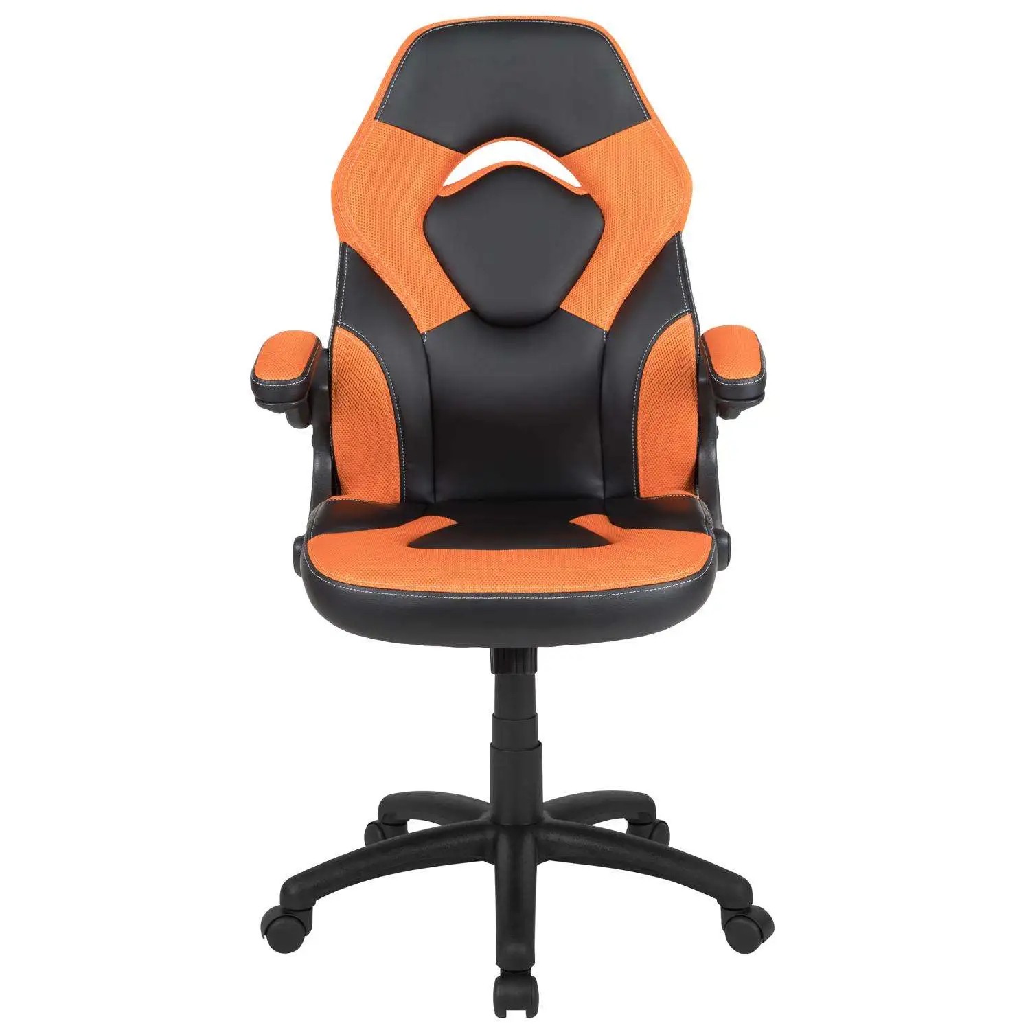 X10 Orange Leather/Mesh Office Chair