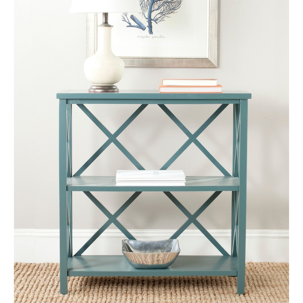 SAFAVIEH Liam Teal Open Bookcase   33.5\