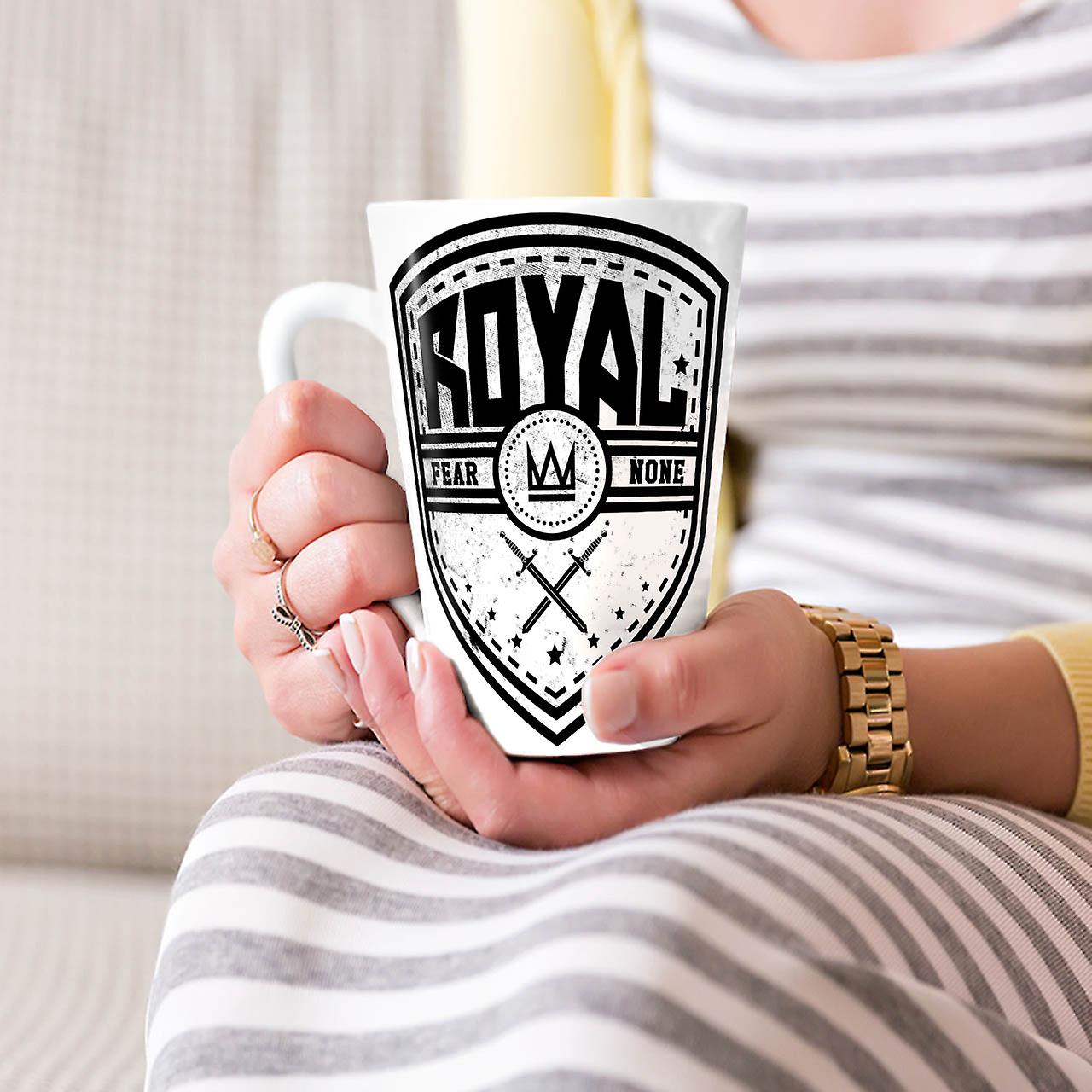 Royal Fear Crown Slogan NEW White Tea Coffee Ceramic Latte Mug 17 oz | Wellcoda