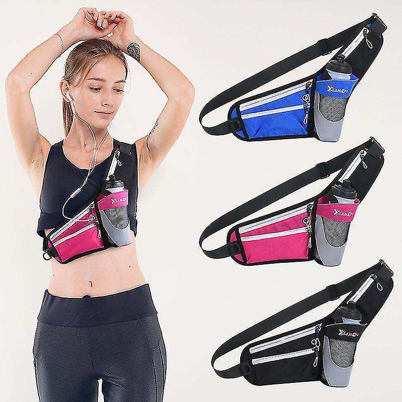 Outdoor Sports Kettle Waist Bag Run Waterproof Fashion Women Belt Bag Reflective Durable Fanny Pack Men Traval Crossbody Bag Black