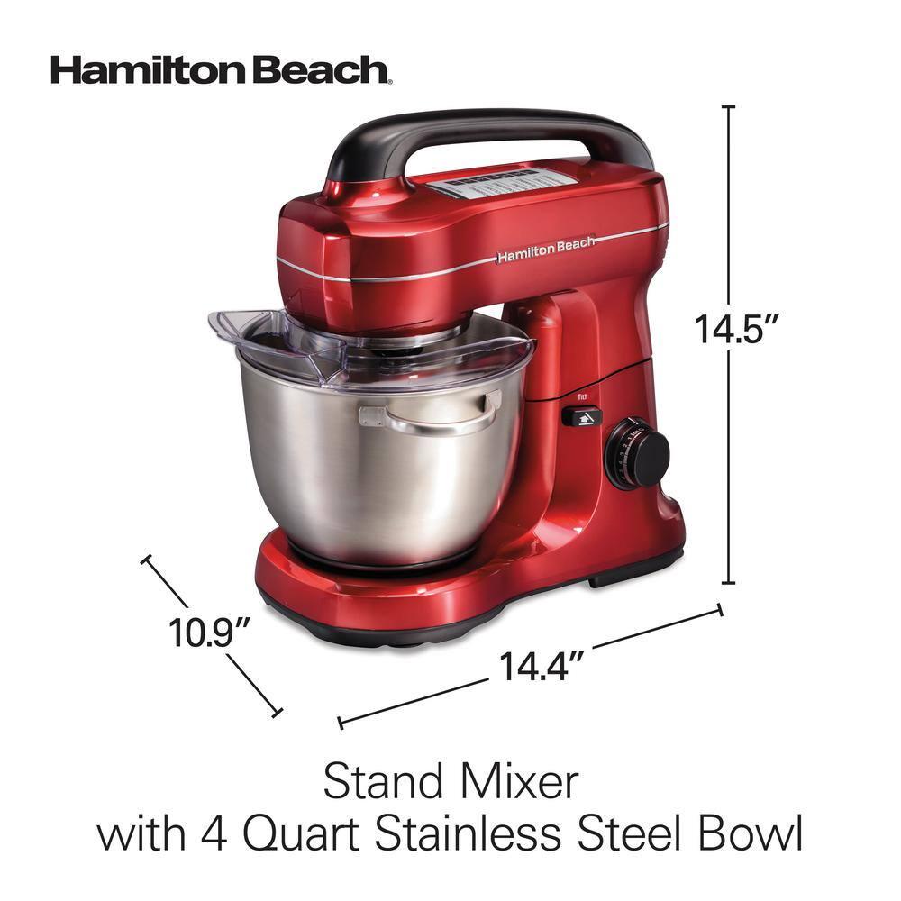 Hamilton Beach 4 Qt 7Speed Red Stand Mixer with Tilt Head