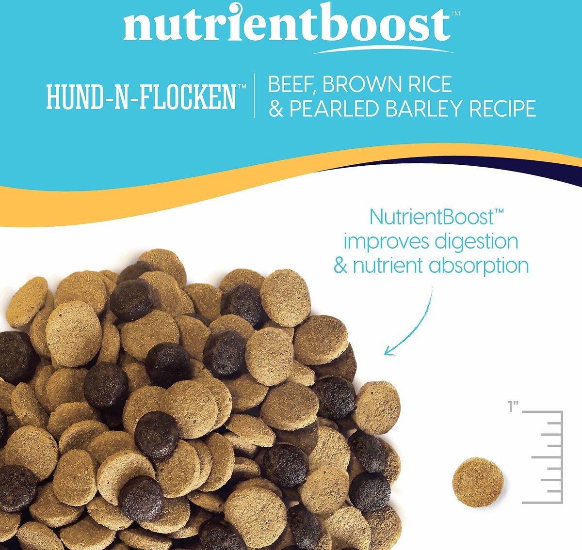 Solid Gold NutrientBoost Hund-N-Flocken Beef， Brown Rice and Pearled Barley Recipe Adult Dry Dog Food