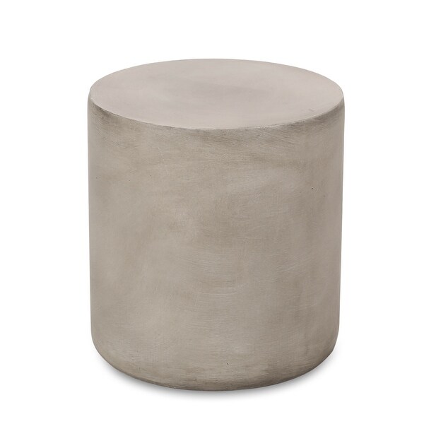 Lightweight Concrete Side Table with a Cylindrical Shape and Solid Structure