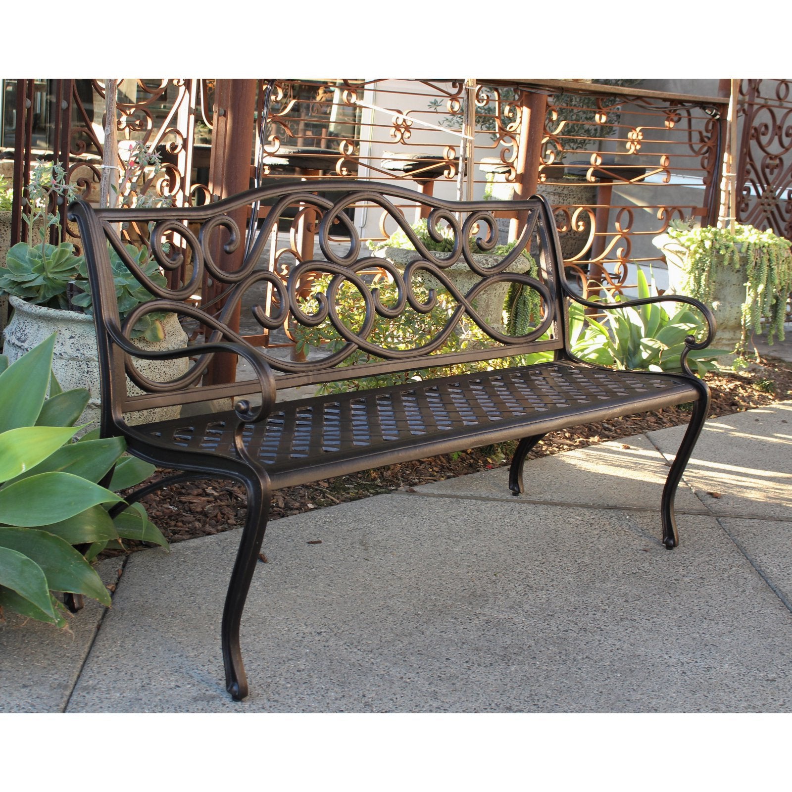 Innova Hearth &amp; Home Deluxe 5 ft. Cast Aluminum Bench