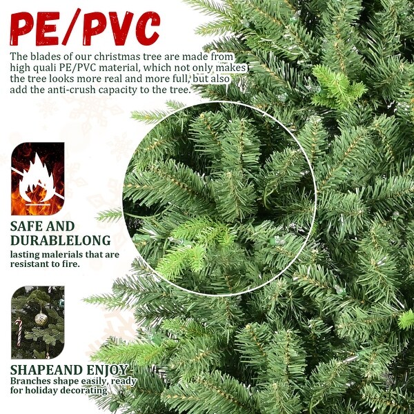 8FT Artificial Christmas Tree with 2535 PEandPVC Mixed Branch Tips