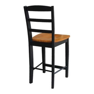 International Concepts Madrid 24 in. Black and Cherry Bar Stool S57-402