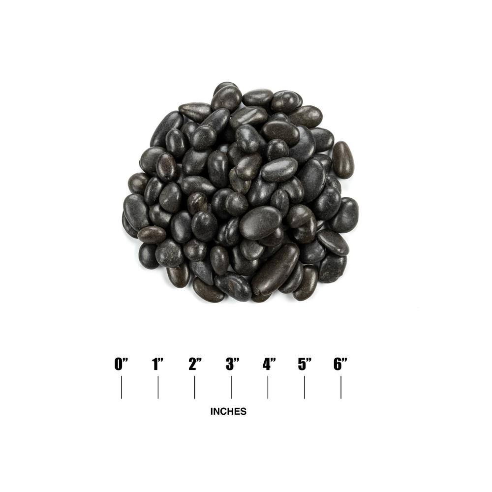 MSI Black Polished Pebbles 0.5 cu. ft . per Bag (0.75 in. to 1.25 in.)Bagged Landscape Rock LPEBQBLK3POL40