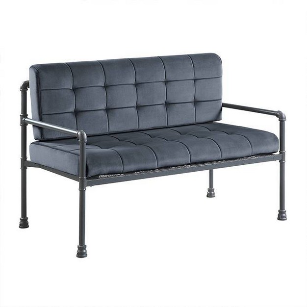 Brantley Sandy Gray Finish Loveseat Gray Velvet Acme Furniture