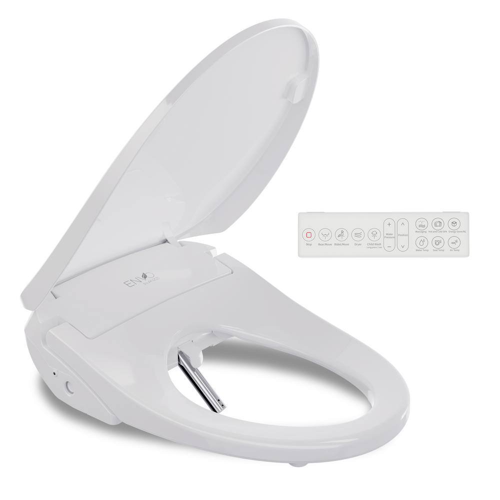 ANZZI Ember Smart Electric Bidet Seat for Elongated Toilet in White with Remote Control and Heated Seat TL-AZEB101BR