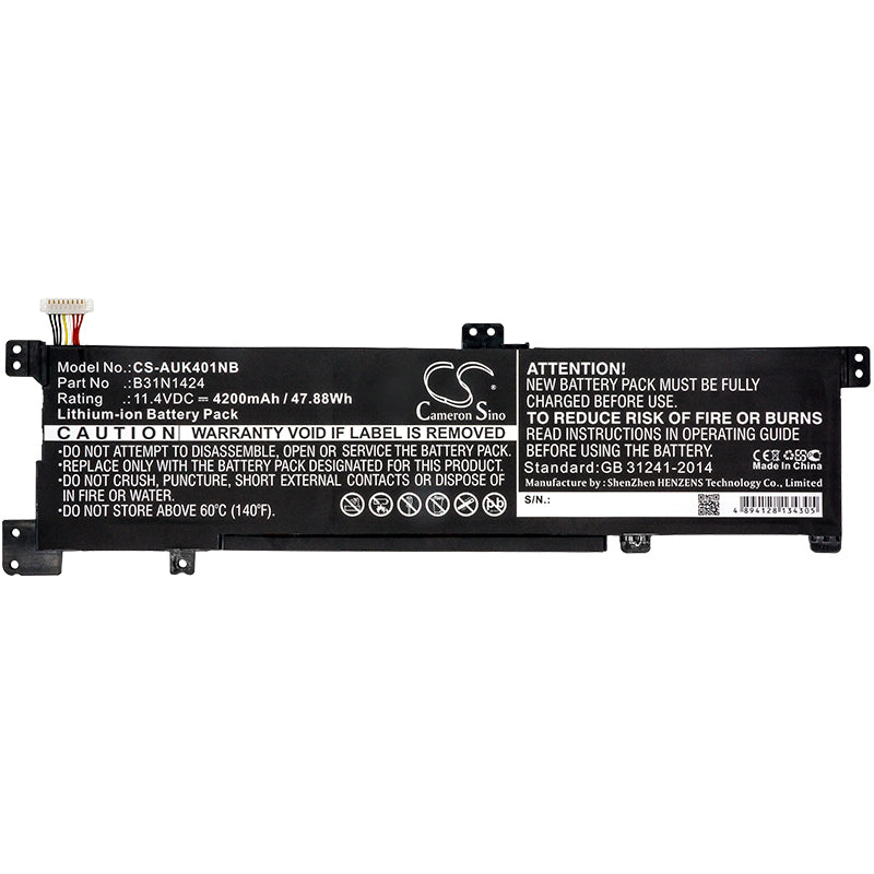 Asus A400U A401L K401 K401LB K401LB5010 K401LB5200 Replacement Battery BatteryClerkcom Laptop and Notebook