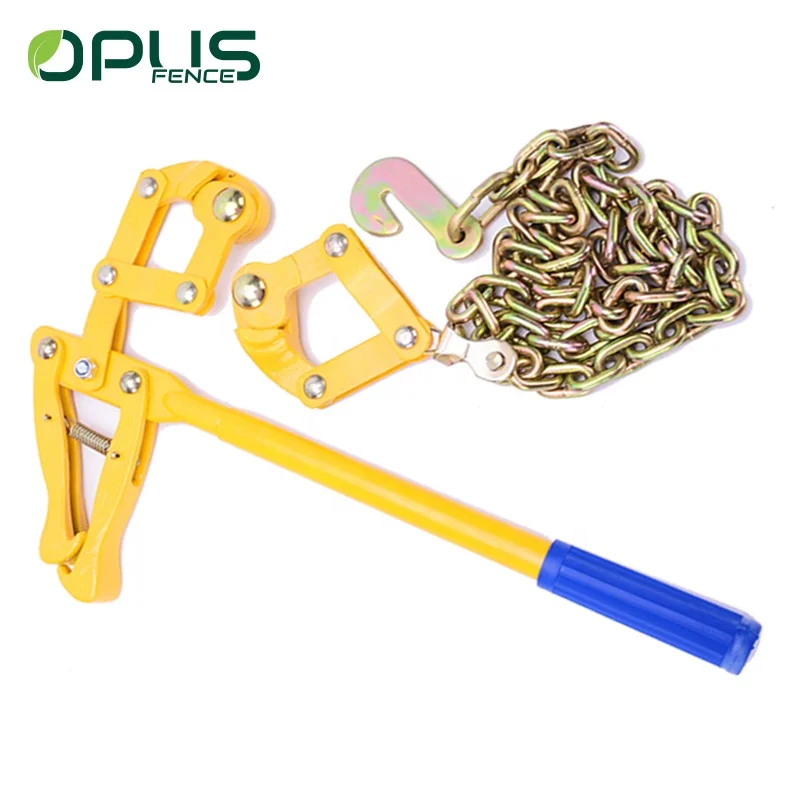 yellow power coated electric fence chain strainer for farm fencing