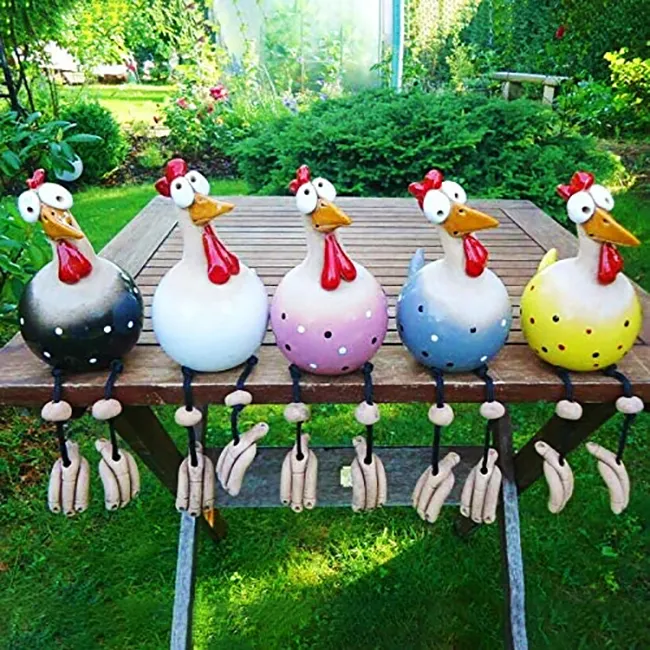 Wholesale handmade custom garden ornaments garden supplies resin art cute animal chicken