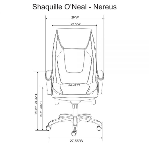 Shaquille O'Neal Nereus Ergonomic Bonded Leather High-Back Executive Chair， Navy