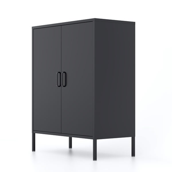 Metal Storage Locker Cabinet， Adjustable Shelves Free Standing Sideboard Steel Cabinets