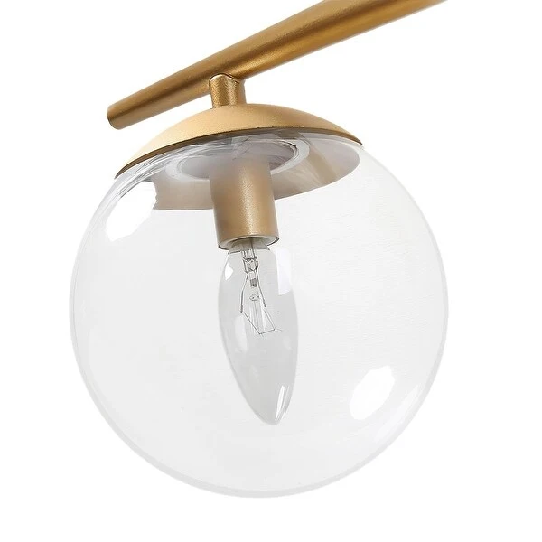 3-light Glass Globe Vanity Light - Brass