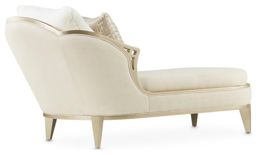 Villa Cherie Chaise   Pearl/Caramel   Contemporary   Indoor Chaise Lounge Chairs   by Michael Amini  Houzz