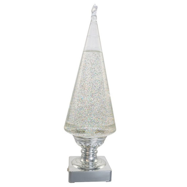 Kurt Adler 14 inch Battery operated Clear And Silver Lava Light Tree