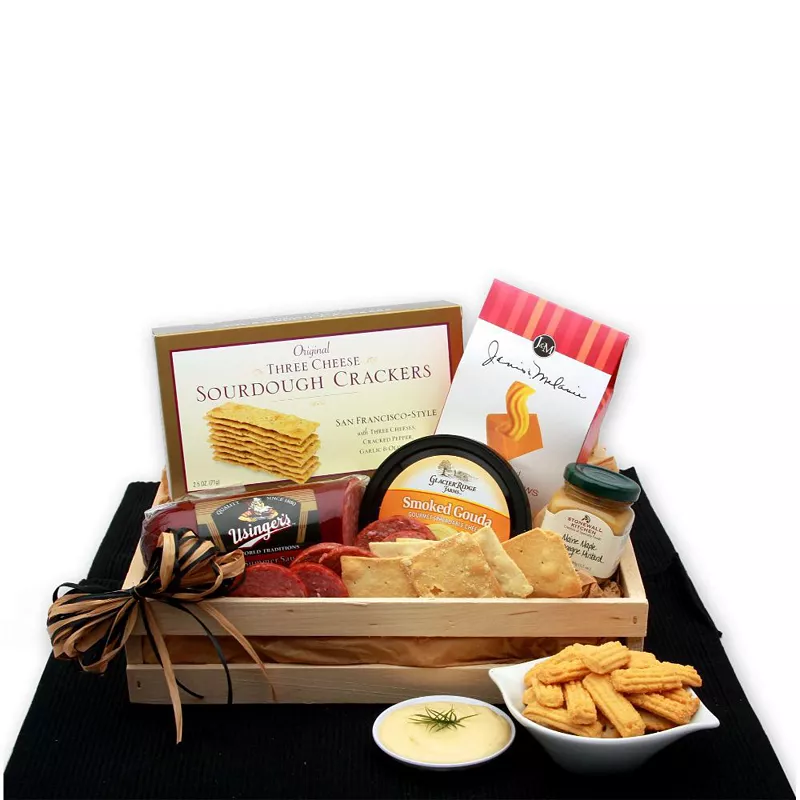 GBDS Snackers Delight Meat and Cheese Gift Crate - meat and cheese gift baskets