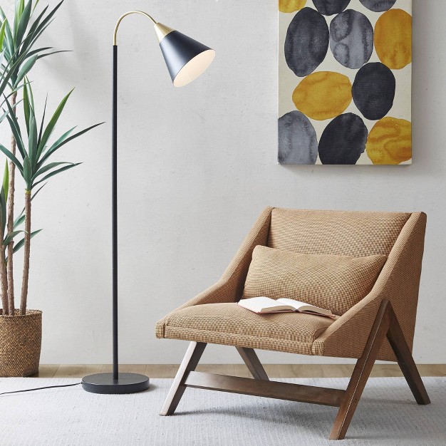 Beacon Arched Floor Lamp Matte Black Ink ivy