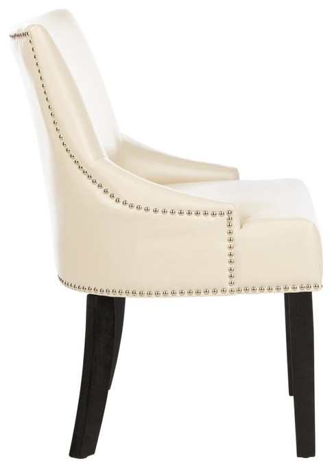 Monroe 19 quotH Side Chair set of 2 Silver Nail Heads Flat Cream   Transitional   Dining Chairs   by AED Luxury Home Decor  Houzz