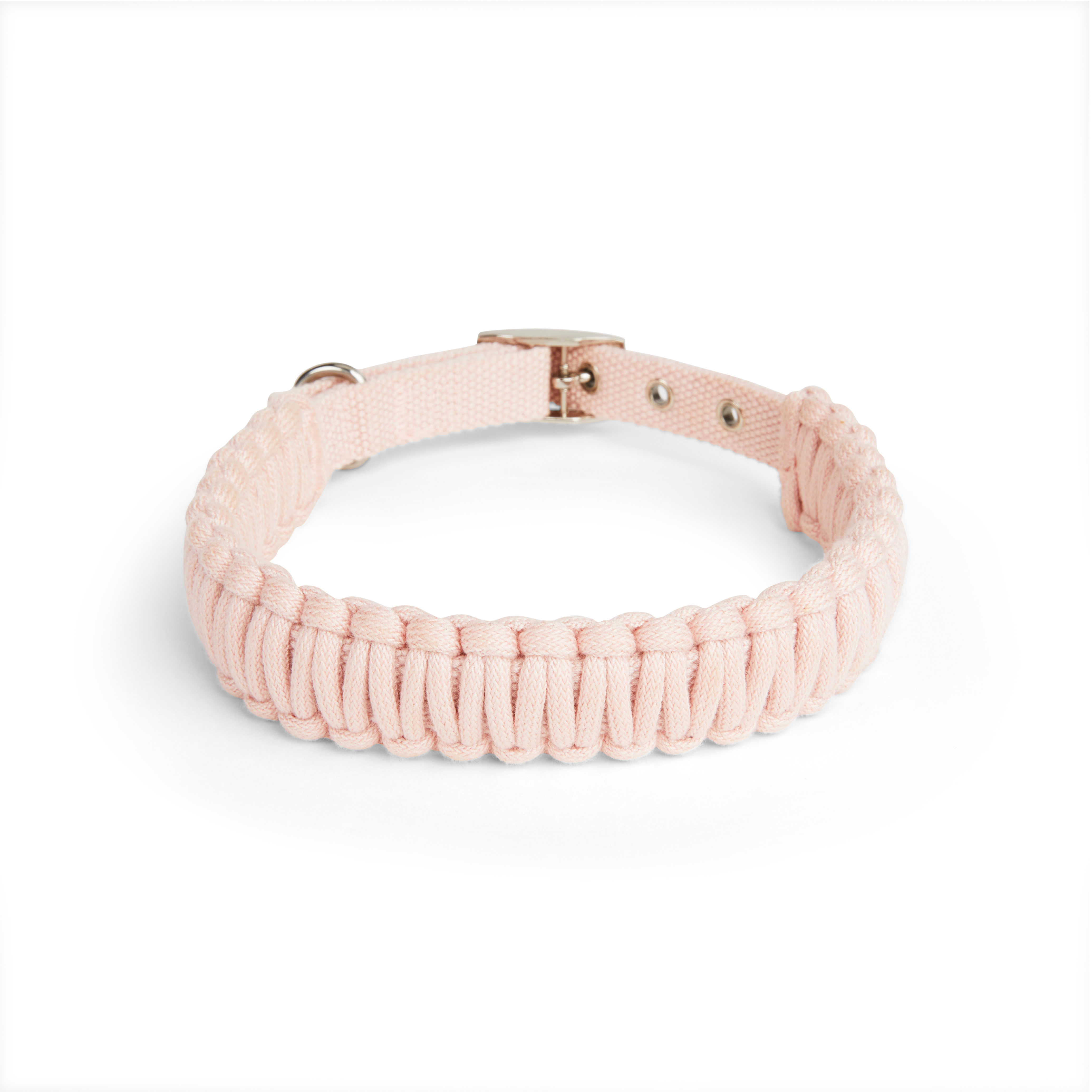 YOULY The Bohemian Pink Macrame Dog Collar， Small