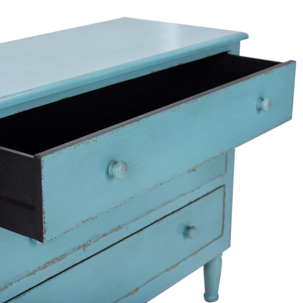 Safavieh Talbet Storage Chest  Distressed Blue   Farmhouse   Accent Chests And Cabinets   by HedgeApple  Houzz