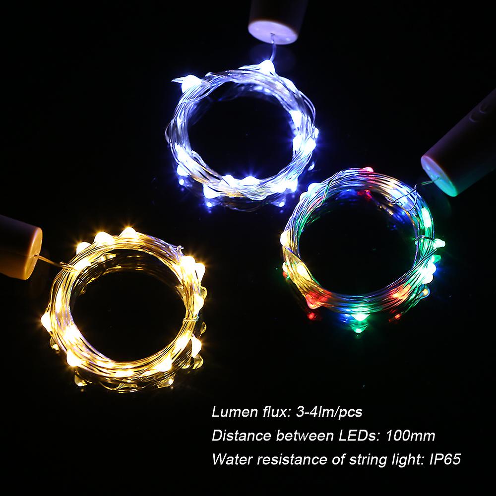 4.5v 0.9w 1.5meters 15 Led Copper Wire Fairy String Light 6 Pack White Twistable Bendable Foldable Bottle Stopper Atmosphere Lamp Ip65 Water Resistanc