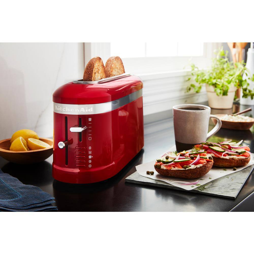 KitchenAid 2-Slice Empire Red Long Slot Toaster with High-Lift Lever KMT3115ER