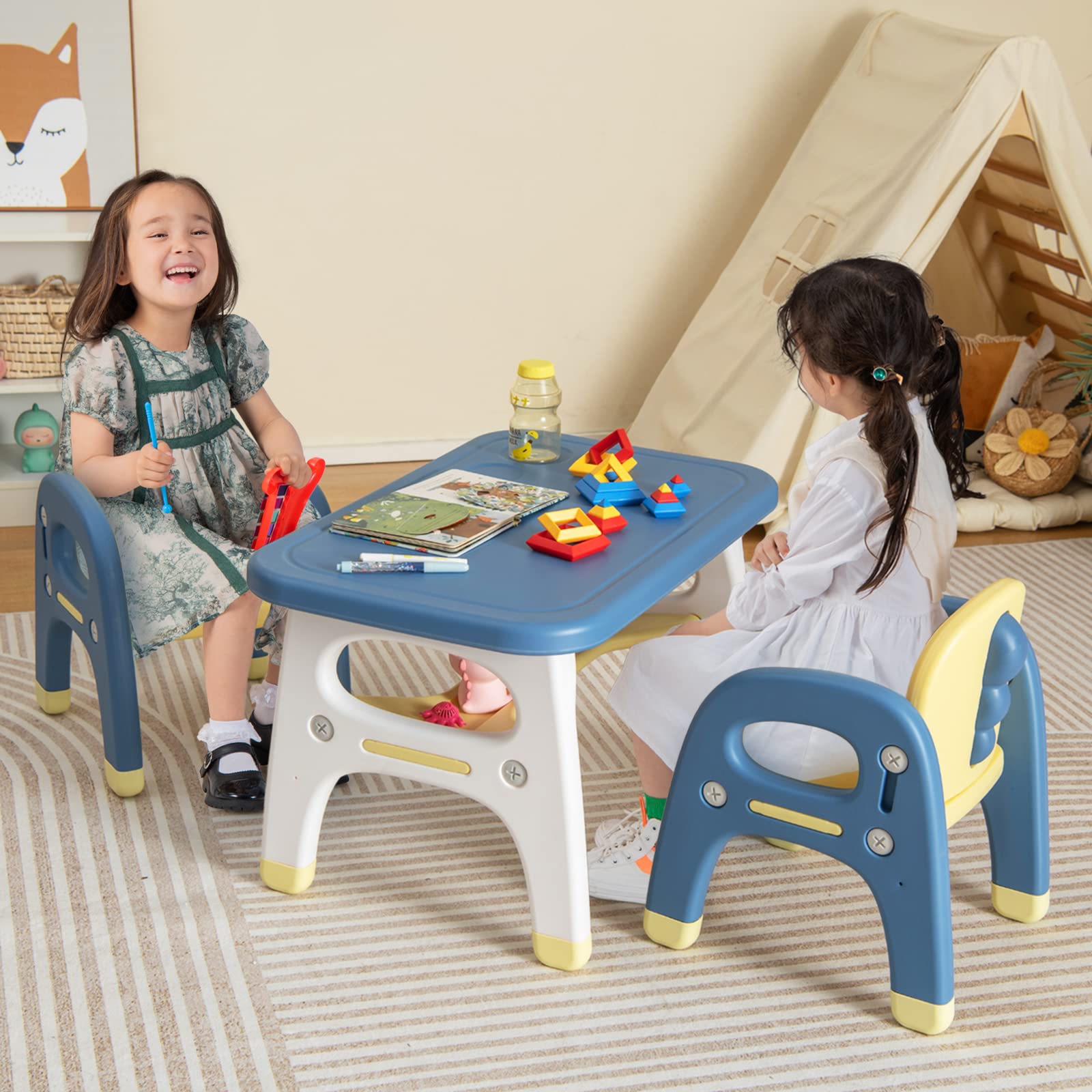 Costzon Kids Table and Chair Set w/Montessori Toys