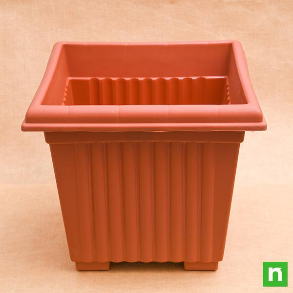 20.1 inch (51 cm) Square No.20 Plastic Planter (Terracotta Color)