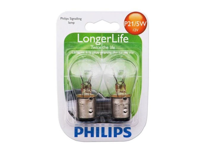 Philips P21/5W Longer Life Minature Bulb - 2  Pack - P21/5WLLB2