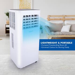 SereneLife 8000 BTU (5000 BTU DOE) Portable Air Conditioner AC Cooling Unit with Dehumidifier and Fan Window Mount Kit in White SLPAC805W