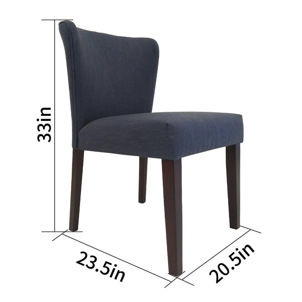 Homy Casa Cambodia Navy Upholstered Solid Wood Dining Chair(Set of 2) Cambodia midnight