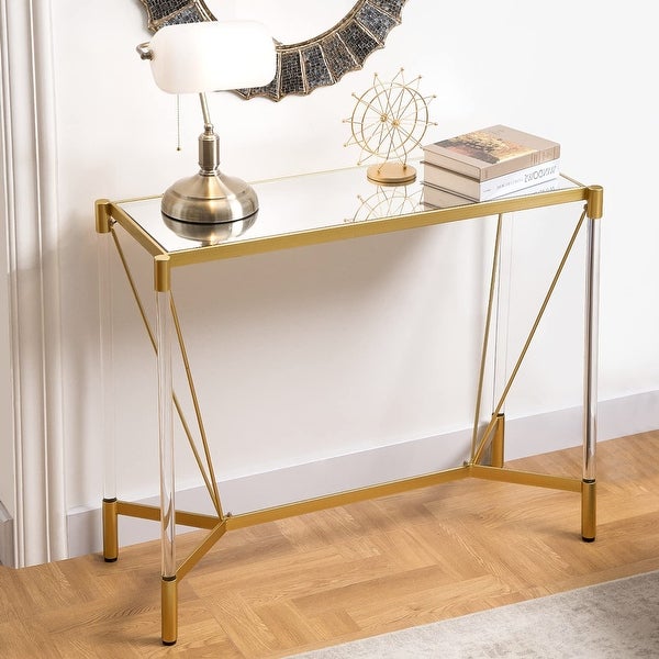 Modern Acrylic Gold Console Table - SICOTAS Small Entryway Table