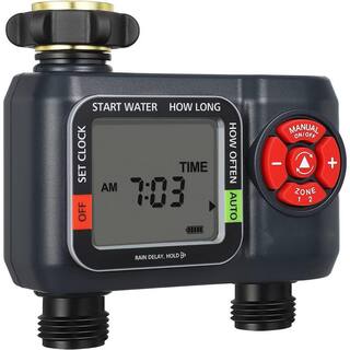 Cubilan Sprinkler Timer 2 Zone Water Hose Timer with Rain DelayManual WateringAutomatic Irrigation Timer B08TC41Z9M