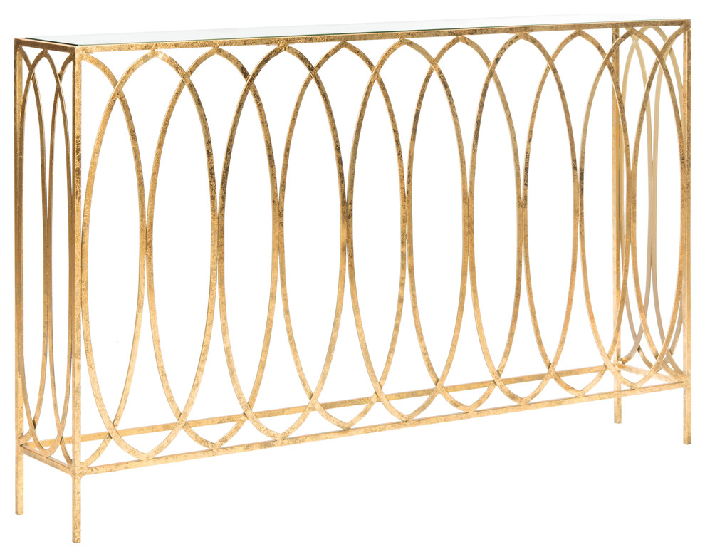 Carina Oval Ringed Console Table   Contemporary   Console Tables   by HedgeApple  Houzz