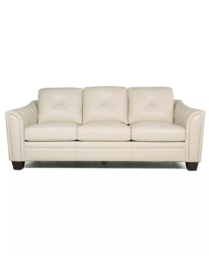 Nice Link Jaira Tufted Leather Sofa