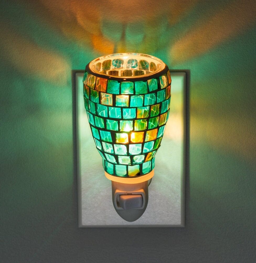 Mosaic Glass Plug-In Fragrance Wax Melt Warmer (Mediterranean Tile)