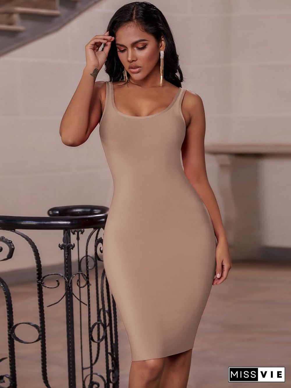 Bandage Dress Red Summer Women's Midi Dress Bodycon Elegant Sexy High Quality Yellow Pink White Evening Party Dress Club