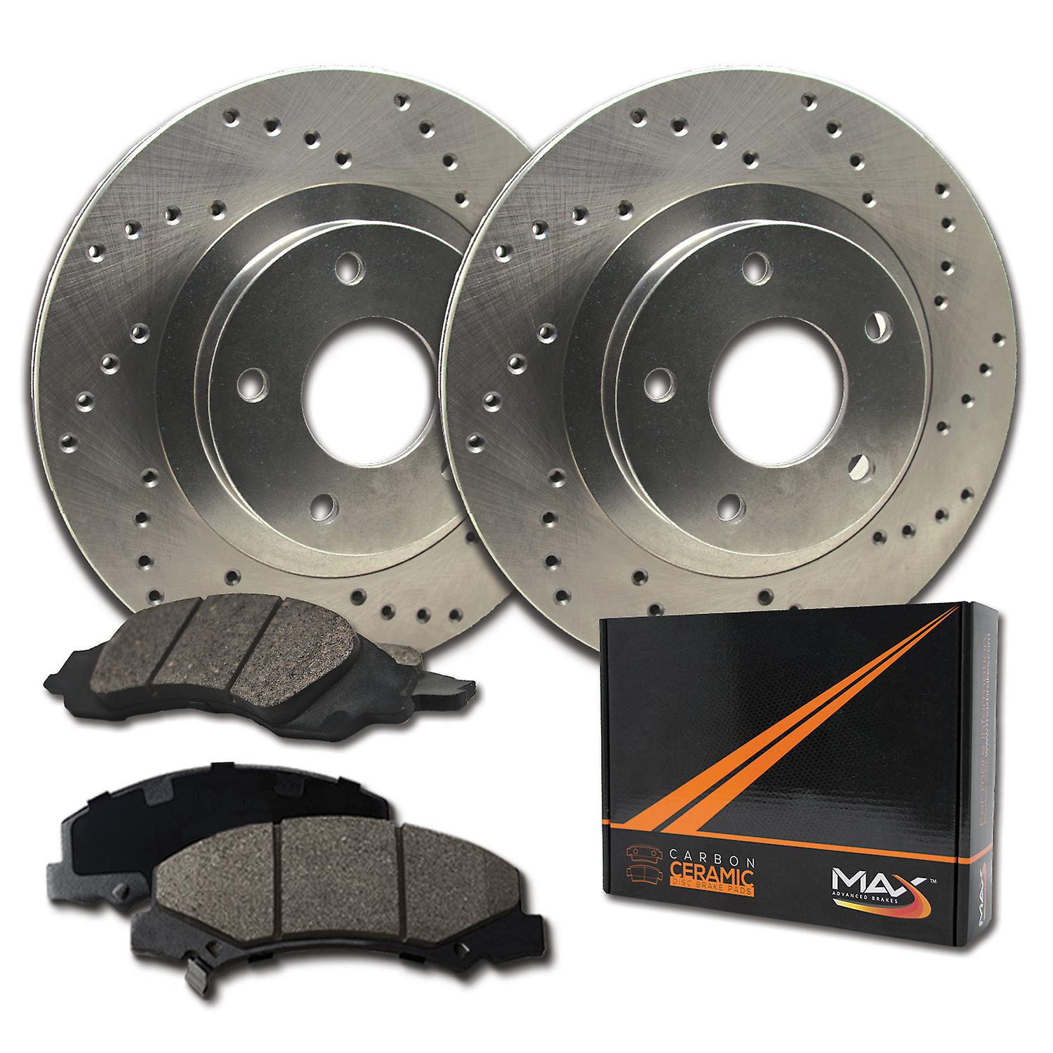 [Front] Rotors w/Ceramic Pads Drilled Brakes 2011 - 2013 Explorer Flex Taurus