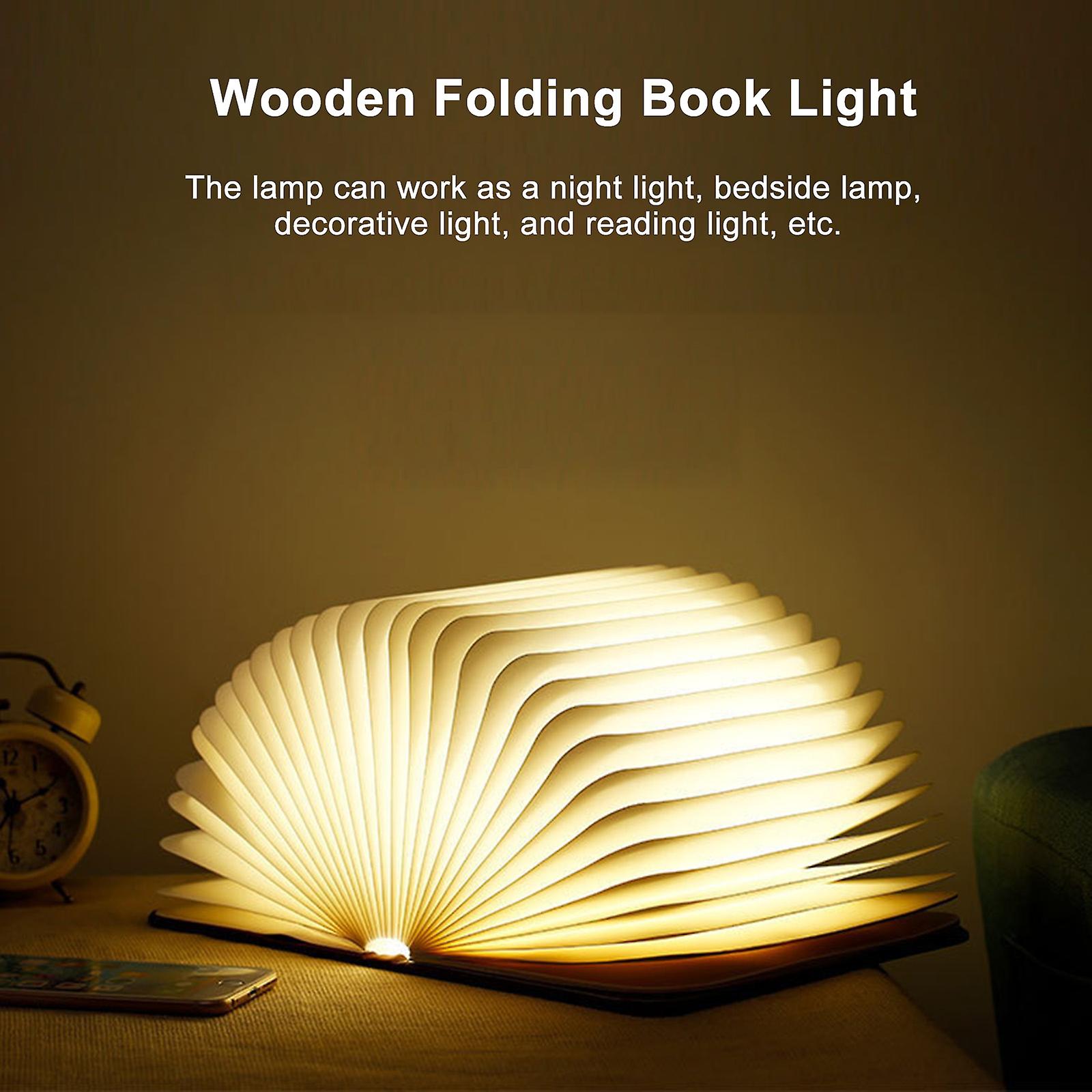 Wooden Book Lamp Folding Page Turning Night Lamp Table Lamp Paper Novelty Led Night Light Usb Rechargeable Wooden Desk Lamp No.206193