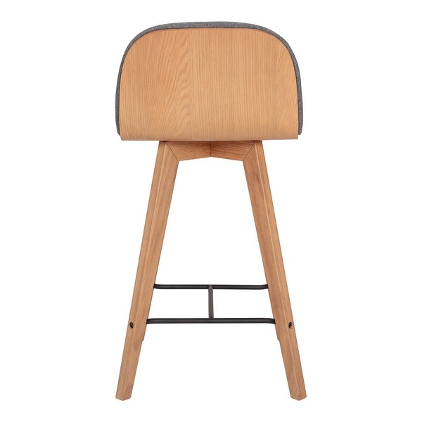 Aurelle Home Natina Modern Wood and Fabric Counter Stool