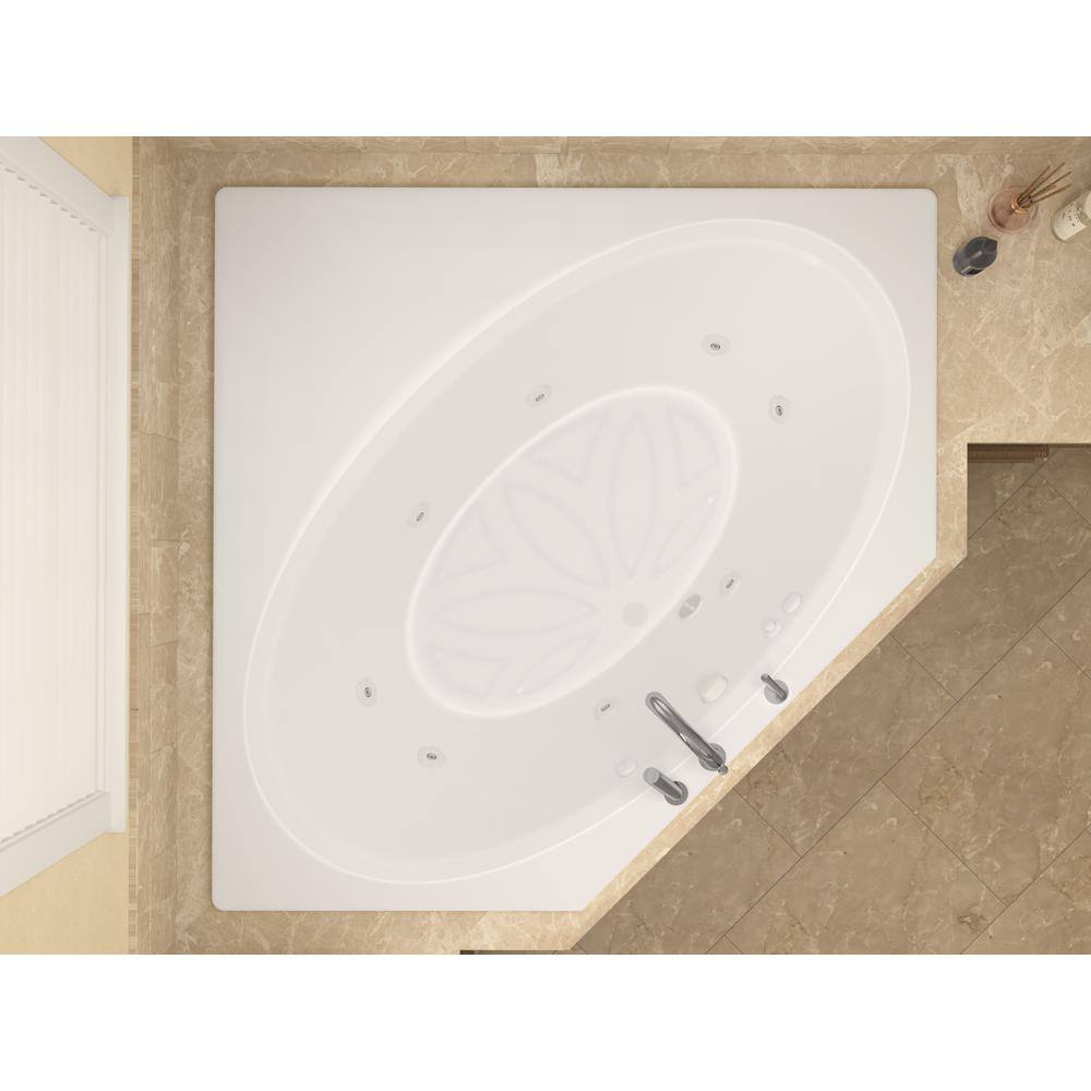 Universal Tubs Mali 5 ft. Acrylic Corner Drop-in Whirlpool Bath Tub in White HD6060VWR