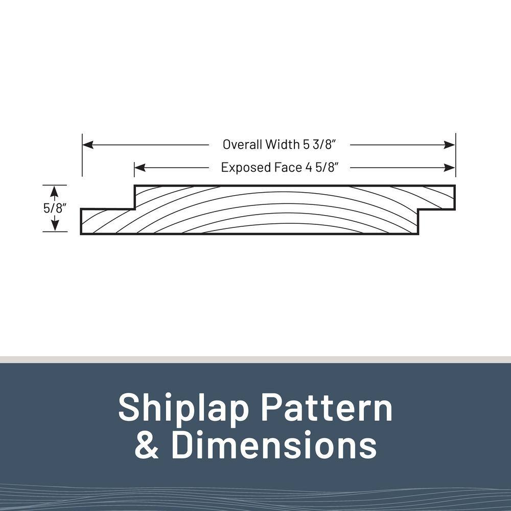 UFP-Edge 1 in. x 6 in. x 8 ft. Whitewash Spruce Shiplap Prefinished Softwood Boards (6-Pack) 492146