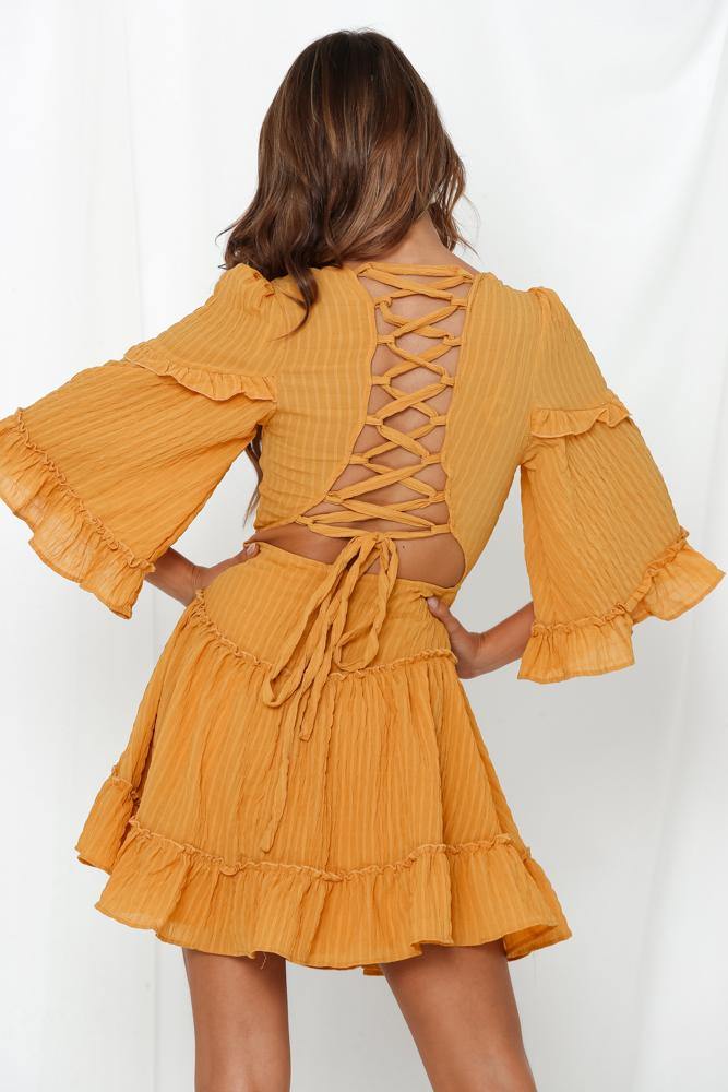 Heart Had Wings Dress Mustard