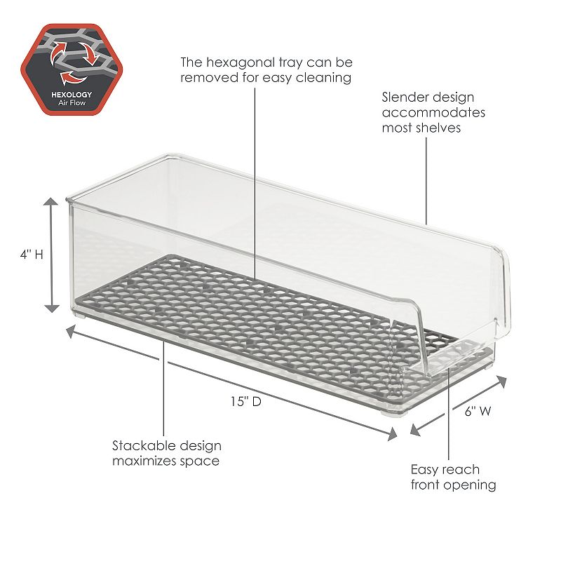 Tovolo HEXA In-Fridge Large Organizer Bin for Refrigerator Storage