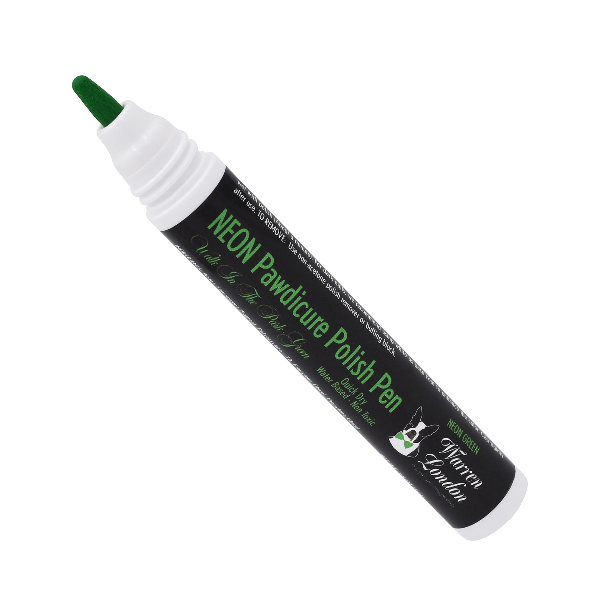 WARREN LONDON Pawdicure Neon Green Nail Polish Pen for Dogs， .01 fl. oz.