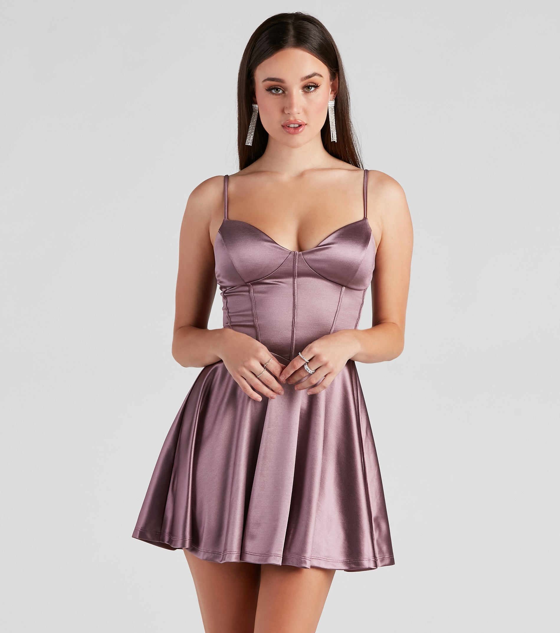 Flirty Feels Satin Skater Dress