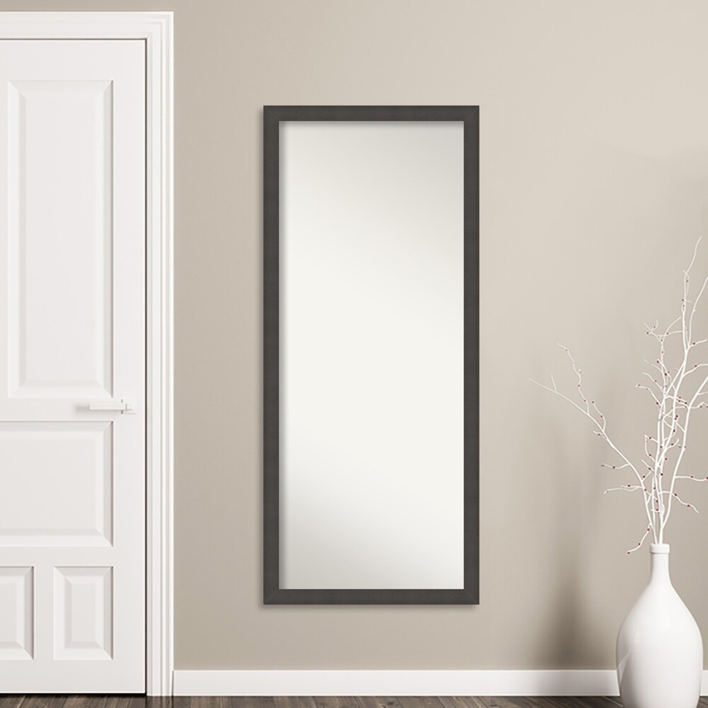 Blaine Narrow Non Beveled Framed Full Length Floor Leaner Mirror   Glass Size 24x60