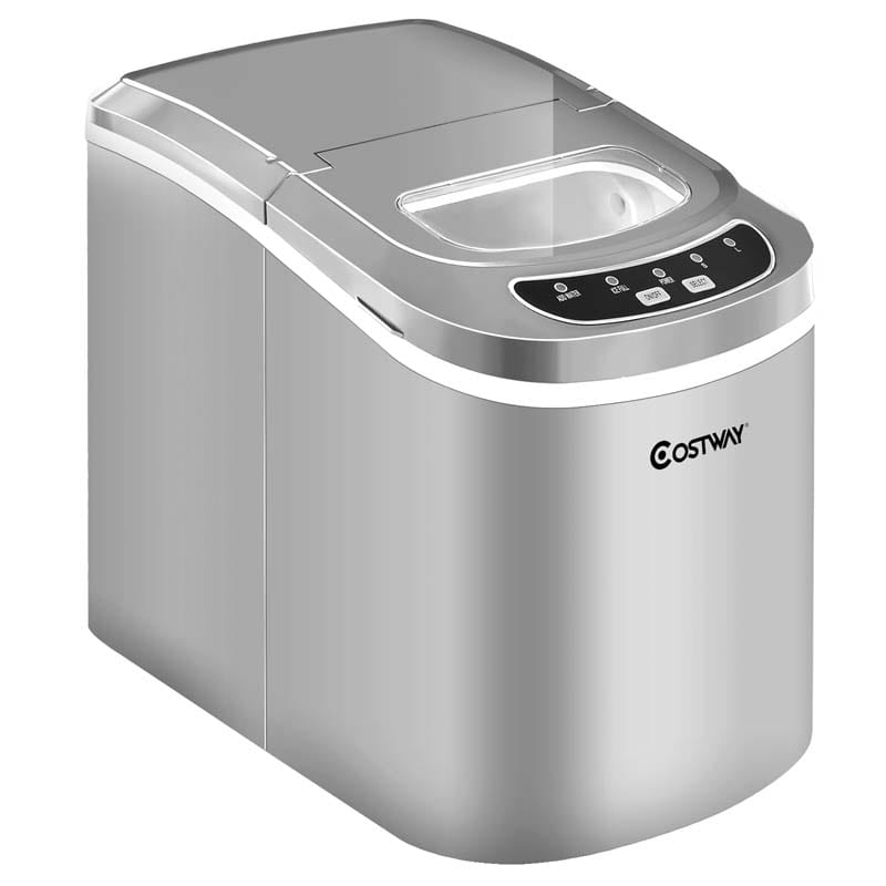 26LBS/24H Mini Portable Ice Maker Countertop, Compact Ice Machine with Ice Scoop